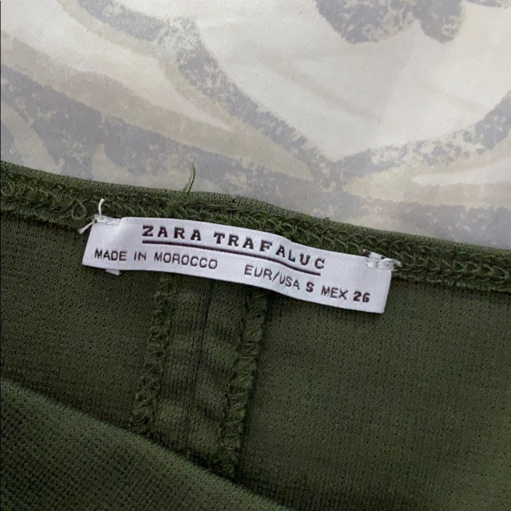 ZARA OLIVE GREEN MIDI DRESS - Picture 3 of 4
